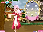 Screenshot of Cute Anime Princess Dress Up online game showing the beautiful anime princess wearing a gorgeous royal gown.