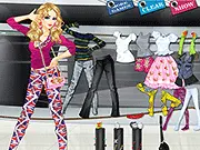 Funky Style Dressup game featuring a girl with dramatic makeup and cool, street-style designer clothes