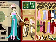 20's Flapper Fashion game screen showing a model dressed in a glittering 1920s dress and headband