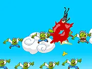 Super Ninja Skydiving Plus Zombies free online action game with a ninja fighting zombies while skydiving