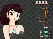 The character Samantha getting glamorous makeup applied, showing different lipsticks and eyeshadows in a fashion game.