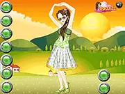 The character Quintessa in a stylish outfit, smiling and posing in the free online dress up game.