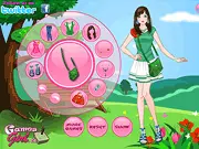 Miss Spring Queen game screenshot, a girl choosing a beautiful fashionable spring outfit and accessories