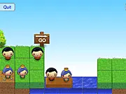 Play Travessias free online logic puzzle game, classic river crossing brain teaser, character puzzle game on PlayArcadeHub