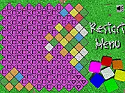Gameplay screenshot of the free online strategy puzzle game Color Stones showing a grid of colored tiles being conquered by two opposing players.