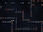 Gameplay screenshot of the free online simple arcade game PiPi Man, showing a yellow character navigating blocky obstacles toward a green exit.