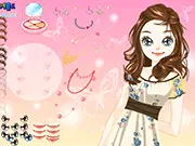 Screenshot of Dressup Challenge free online game showing a stylish girl dressed in a unique, fashionable outfit.