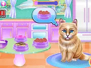 Kitty Spa and Feeding gameplay, free online pet care and dress up game on PlayArcadeHub