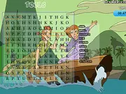Peter Pan flying over a word search grid in the free online puzzle game