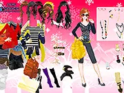 Gameplay screenshot of the free online game Teen Dressup, showing a fashionable teen model ready to be styled with various clothes and accessories.