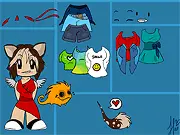 Ko-Chibi free online game screenshot showing a cute, small anime character (chibi doll) ready to be dressed in various clothes and accessories.