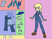 Screenshot of the free online fashion game CDU 13 Skyra, showing the blonde character in a stylish, edgy outfit ready to be dressed up.