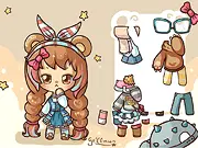 Dress Up Maddison game screen showing a cute little girl with options for different outfits, shoes, and accessories in a free online game.