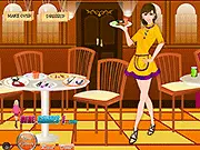 Waitress Girl Dressup free online game, play cafe uniform styling, restaurant makeover game, PlayArcadeHub