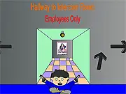 Screenshot of Pico's Cousin, showing the character Otis in a mall setting with point-and-click interface elements, preparing for a fight.