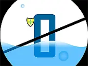The Floater free online game screenshot showing a single bubble character floating inside a glass tank with several other smaller bubbles that need to be rescued