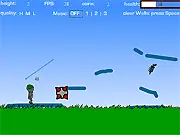 Draw-A-Game free online arcade game, drawing lines to create platforms for a character to climb and escape a spiked ball