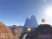 Screenshot of the Fruit Shooter: Magnum Edition game showing a revolver crosshair aiming at red and orange fruits with yellow fruits nearby.