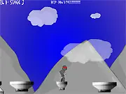 Crack Adventure free online game screenshot showing a character jumping across broken platforms in a classic arcade style