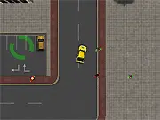 Gangster Life free online action game, criminal protagonist driving a car quickly through city streets at night