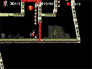 The Breakfast Club sidescroller game showing the main character throwing a cherry bomb in an urban, gritty setting, retro action game.