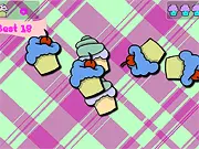 Slicing colorful cupcakes with a blade in the free online food game Cupcake Chop