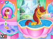 Play Baby Pony Day Care free online game, grooming, dress-up, and pet care simulation on PlayArcadeHub