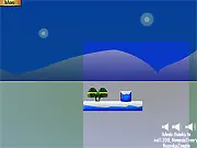 Patty Penguin free online arcade game screenshot showing the penguin character flying with a jetpack while dropping blocks.