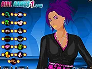 Disco Party Dress Up game screenshot, lady in a glamorous sequined outfit, free disco fashion game online
