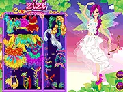 Gameplay screenshot of Pretty Fairy, a free online dress-up game featuring a magical sprite selecting a cute outfit and wings.