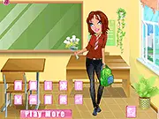 Playing Krissy Back to School free online dress up and fashion game for the first day