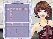 Cute Bow Clothing free dress up game screenshot showing a girl model in a pink dress decorated with bows