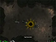 A powerful armored tank battling hordes of enemy spike-mounted vehicles and smaller tanks in the free online shooter Armored Corps Deluxe