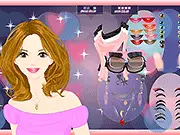 A beautiful girl receiving a stunning makeover with dramatic new makeup, including bold eyes and lips, in the free online beauty game