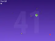 Astrum game screen showing a rotating ball being launched toward a platform to collect a yellow star