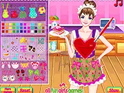 Gameplay screenshot of My Apron Design, a free online fashion game where the player customizes a virtual apron.