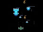 SpiceShip retro classic space shooter game with a player ship fighting alien enemies near a Mothership, play free online