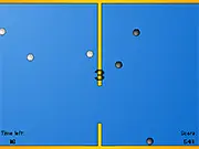 Screenshot of Divine Division online game showing bouncing black and white balls and a dividing mechanism, Saint Peter sorting game