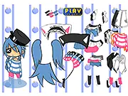 Kid Dressup game screen showing a cartoony girl dressed in a magical fantasy outfit, complete with wings and a princess dress