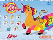 Unicorn Dress-Up online free magic fantasy game play customize colorful winged unicorn