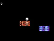 Adventures of Mushroom Man online game screenshot showing the mushroom character jumping over an enemy on a platform level.