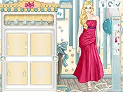 Diva's Birthday dress-up game screenshot, glamorous female celebrity model wearing an elegant gown