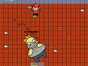 The fast food counter from the free online game Burger Battle, showing various burger ingredients and impatient customer heads