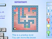 Mysterious Dungeon free online puzzle game screen showing a character in a gray stone labyrinth attempting to reach a glowing key.