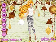 Screenshot of the Stylish Bejeweled Collars game showing a collar with faux fur and jewels next to a model wearing a selection of stylish, trending accessories.