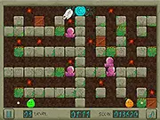 The two characters (green and orange) in the 2 Mazed arcade puzzle game navigating a dangerous level