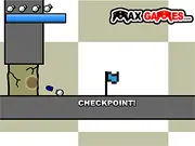 Cannon Runner free online game gameplay, showing a cannon merging smaller cannons to blast a wall of blocks.