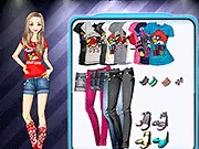 Screenshot of the Angry Birds Tees game showing a model wearing a cute T-shirt with Angry Birds characters
