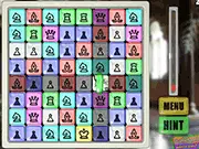 Chess pieces being matched to form lines of three or more in the free online puzzle game Check Match