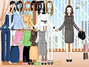 Screenshot from the free online game Detective Dress Up showing a stylish female detective in a trench coat and hat, ready to solve a mystery.